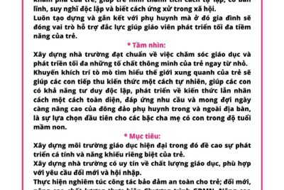 SỨ MẠNG, TẦM NHÌN,  MỤC TIÊU
