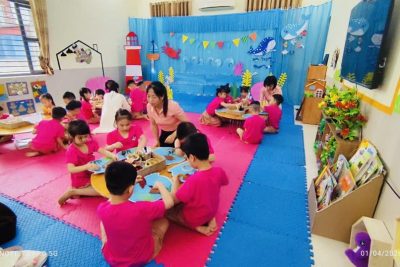 Sinh hoạt chuyên môn theo hướng nghiên cứu bài học – Lĩnh vực phát triển thẩm mĩ – Hoạt động tạo hình: Tạo hình con cá bằng các nguyên vật liệu khác nhau- Độ tuổi 5-6 tuổi