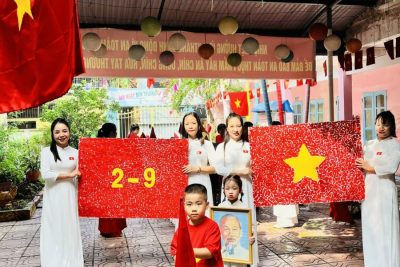Trường Mầm non Hoa Mai tổ chức lễ kỷ niệm 80 năm Cách Mạng Tháng Tám và Quốc Khánh 2/9